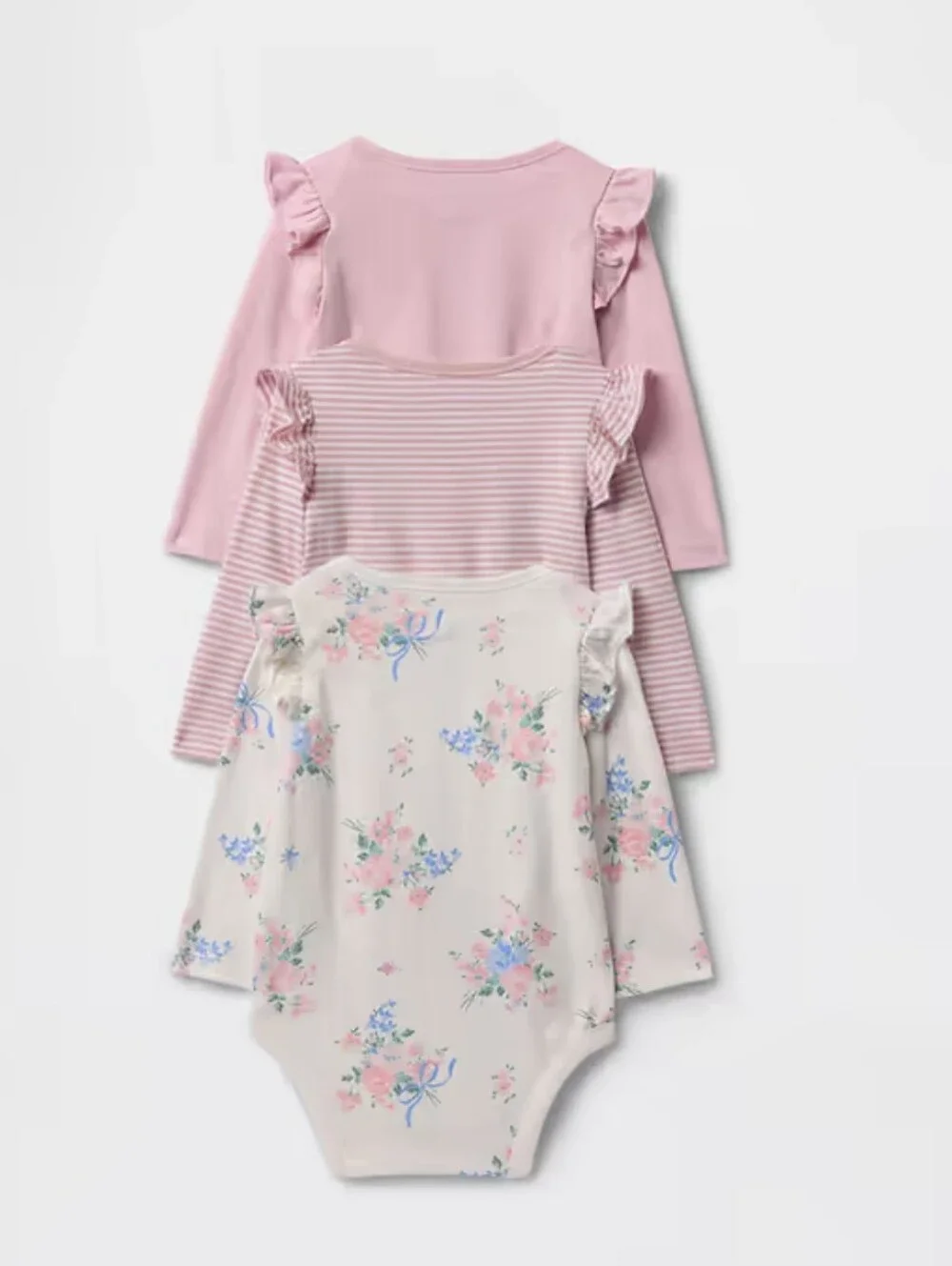 Baby Gap Girl's First Favorites 3-Pack Organic Cotton Bodysuit Sz 3-6 M, 12-18 M